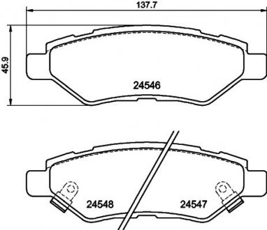 Гальмівні колодки, дискове гальмо (набір) HELLA 8DB355020011 (фото 1)