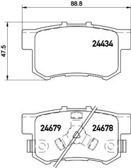Гальмівнi колодки дискові зад. Honda CR-V, Accord (автомат) 2005- HELLA 8DB 355 020-021 (фото 1)