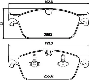 Колодки гальмівні дискові комплект; передн. HELLA 8DB 355 020-141