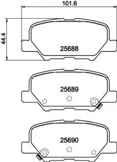 Тормозные колодки дисковые зад. Mazda6 2.0-2.5 12- HELLA 8DB 355 020-291