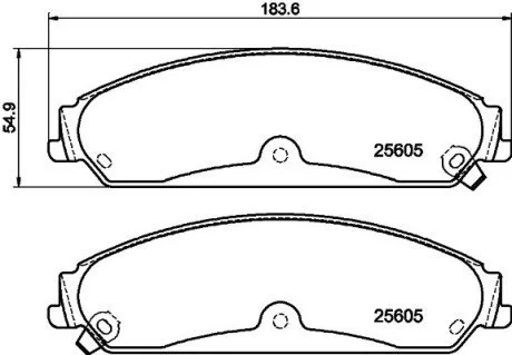 Гальмівні колодки (набір) HELLA 8DB355020541