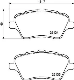 Гальмівні колодки дискові HELLA 8DB355020621
