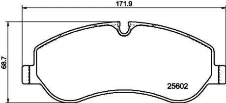 Тормозные колодки перед. Transit (V348) 12- (RWD) HELLA 8DB355020-691