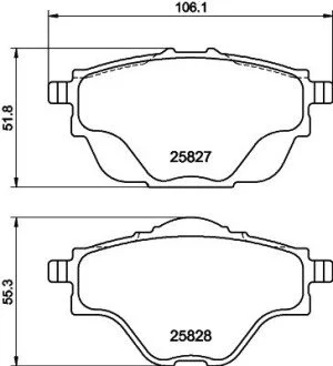 Гальмівні колодки (набір) HELLA 8DB355021001