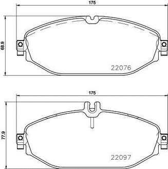 Тормозные колодки перед. Mercedes-Benz W213 HELLA 8DB 355 021-921 (фото 1)