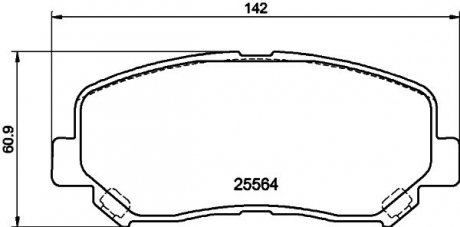 Колодки гальмівні (передні) Jeep Cherokee 13- HELLA 8DB355021981