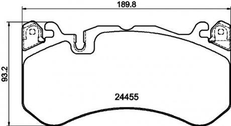 Колодки гальмівні (передні) Audi A6 08-18/A7 13-18 (+датчики) HELLA 8DB355025011 (фото 1)