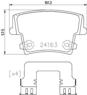 Гальмівні колодки зад. Chrysler 300c 04- HELLA 8DB355025-051