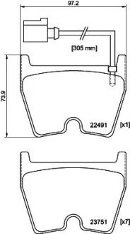 Колодки гальмівні, дискове гальмо HELLA 8DB355025171