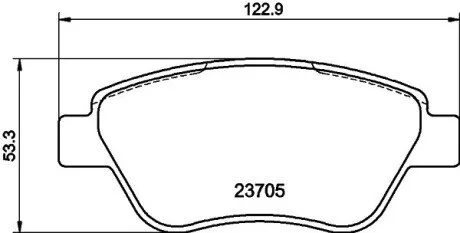 Колодки гальмівні (передні) Fiat Doblo 00-/Panda 03-/500 II 07-/Lancia Musa 04-12 HELLA 8DB355025301