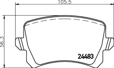 Тормозные кол. зад. VW Passat 05- (диск 288мм) HELLA 8DB 355 025-331