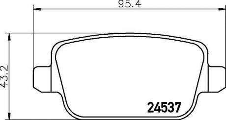 Тормозные колодки зад. Focus/Galaxy/Kuga/Mondeo/S80/V70/XC70 06- 1.6-4.4 PAGID HELLA 8DB355025-351 (фото 1)