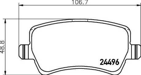 Колодки тормозные дисковые комплект; задн. HELLA 8DB355025401