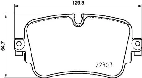 Тормозные колодки дисковые задние. Audi A6, A6 Allroad, A7, A8, E-Tron, Q7, Q8 Vw Touareg 2.0-Electric 11.09- HELLA 8DB 355 025-681 (фото 1)