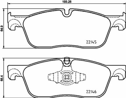 Тормозные колодки передние Land Rover Evogue 14- HELLA 8DB 355 025-701