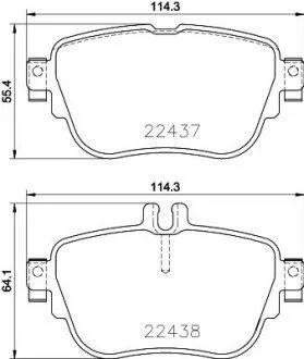 Колодки тормозные (задние) MB E-class (W213/S213/C238) 16-/Sprinter (B907/B910) 316CDI 19- HELLA 8DB 355 025-781