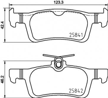 Колодки гальмівні (задні) Ford Fiesta 1.0 EcoBoost 17-/Peugeot 308 14- (Teves) Q+ HELLA 8DB355031761