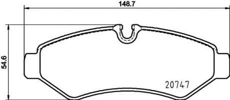 Колодки тормозные (задние) MB Sprinter 211-319 18- (Brembo) HELLA 8DB355036861