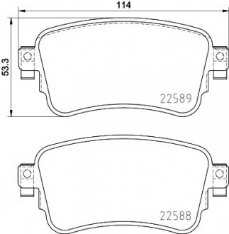 Гальмівні колодки Citroen Jumpy, Spacetourer Opel Vivaro C, Zafira Life Peugeot Expert, Traveller Toyota Proace, Proace Verso 1.5D-Electric HELLA 8DB 355 037-681