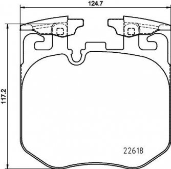 Колодки гальмівні, дискове гальмо HELLA 8DB355039461