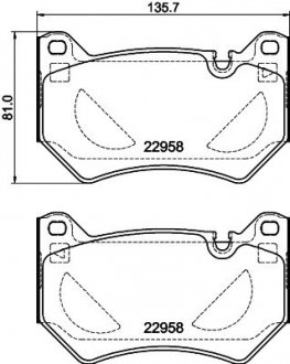 Колодки гальмівні (передні) Audi Q5 17- HELLA 8DB355039511