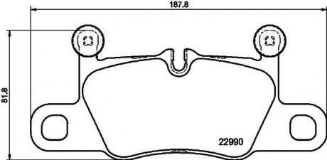 Колодки тормозные (задние) Porsche Cayenne 4.0T 17- (Brembo) HELLA 8DB355039821