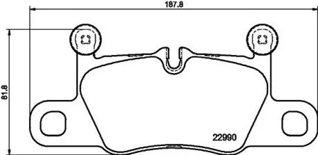 Колодки тормозные (задние) Porsche Cayenne 4.0T 17- (Brembo) HELLA 8DB355039821