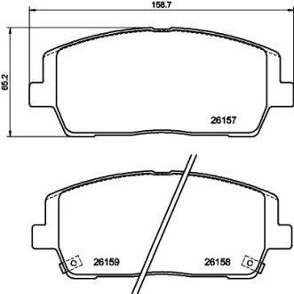 Гальмівні колодки дискові перед. Hyundai Santa Fe Kia Sorento 2.0D/2.2D/2.4 01.15- HELLA 8DB 355 040-011