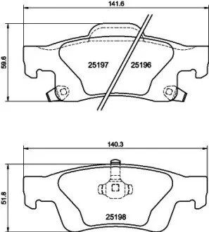 Klocki ham. tył JEEP HELLA 8DB355040031