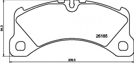 Колодки гальмівні (передні) Porsche Macan 14-18 (R18) (Brembo) HELLA 8DB355040201 (фото 1)