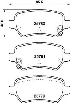 Klocki ham. tył CEED (JD), CEED Combi Van (JD), CEED Sportswagon (JD), PR HELLA 8DB355040611