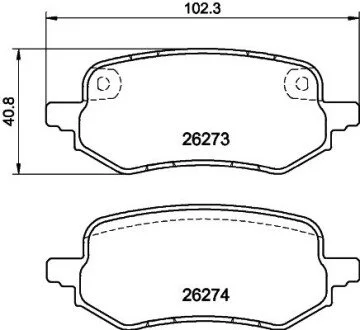Brake Pad Set, disc brake HELLA 8DB355040931 (фото 1)