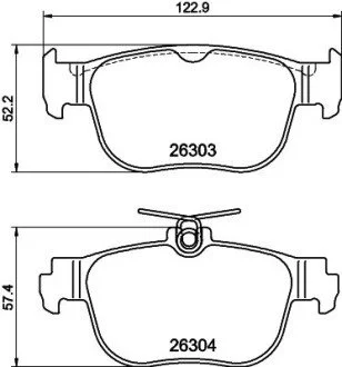 Колодки гальмівні (задні) Audi A3/VW Caddy V/Golf VIII/Skoda Octavia IV 20- (ATE) HELLA 8DB355040981
