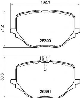 Колодки гальмівні (задні) MB S-class (W223) 20- M256 (ZF) Q+ HELLA 8DB355041121 (фото 1)