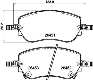 Комплект дискових гальмівних колодок HELLA 8DB355043861