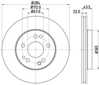 Тормозной диск перед. E220-300 W124 93-95 (284x22) PAGID HELLA 8DD355100-941