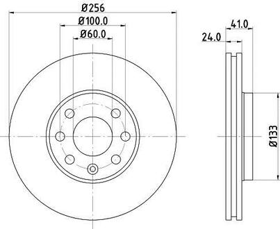 Тормозной диск Astra/Corsa 94-11 (PRO) PAGID HELLA 8DD355106-051