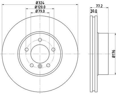 Диск тормозной перед. BMW E60/E61 520d-530i 07.03- HELLA 8DD 355 109-921