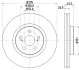 Тормозной диск перед. Avensis T25 04- PAGID HELLA 8DD355111-651 (фото 4)