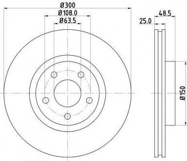 Диск гальмівний з покриттям PRO; передн. 1223664 FORD HELLA 8DD355112191