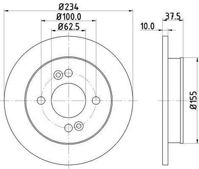 Тормозной диск зад. i10/Picanto 04- 1.0-1.2 PAGID HELLA 8DD355112-801