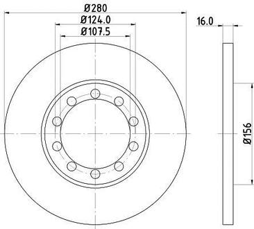 Диск тормозной зад. Ford Transit 2.2 TDCi 06- HELLA 8DD 355 113-291