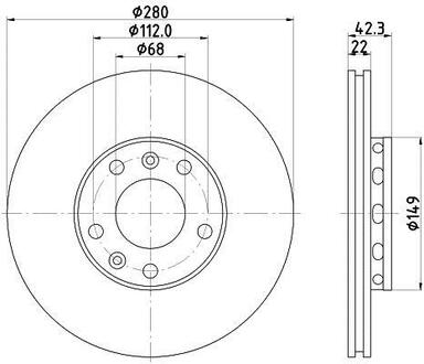 Тормозной диск зад. A8/Phaeton 02-10 2.8-4.2 PAGID HELLA 8DD355113-321 (фото 1)