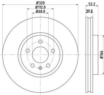 Тормозные диски передние Audi A4/A5/Q5 2007- (320x30mm) HELLA 8DD 355 113-911 (фото 1)