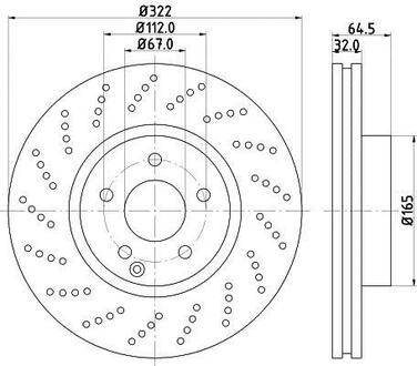 Тормозной диск перед. W204/W212/C207 1.8-3.5 PAGID HELLA 8DD355114-231 (фото 1)