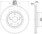 Тормозной диск перед. Toyota Auris, Avensis, Verso 1.6-2.2D 03.07- HELLA 8DD 355 114-281 (фото 4)
