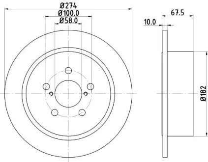 Тормозной диск зад. Legacy/Outback 03-09 2.0-2.5 PAGID HELLA 8DD355114-641