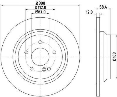 Тормозной диск зад. W221/C216/R230 04-13 2.0-6.0 (PRO) PAGID HELLA 8DD355115-411