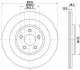 Диск гальмівний вентил. 326mm Jaguar XF, XJ, XK 06- HELLA 8DD355115-581 (фото 4)