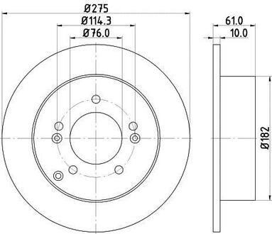 Тормозной диск зад. Kia Carens 06- 1.6-2.0 (PRO) PAGID HELLA 8DD355115-991 (фото 1)